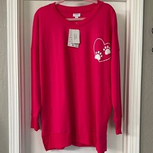 LuLaRoe Hannah Hot pink pullover